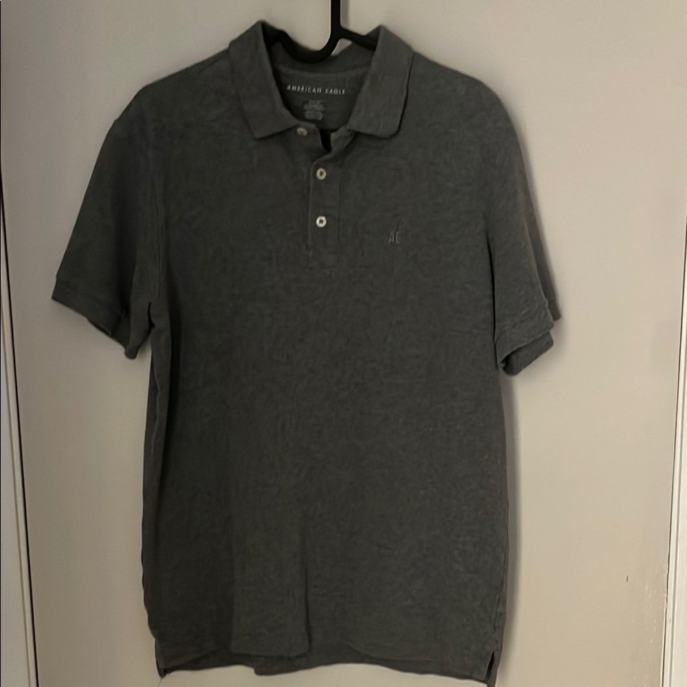 American Eagle Outfitters Gray Polo Shirt Classic Knit